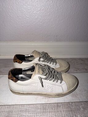 P448 Leopard print Logo Court Sneakers